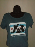 Chicago Flag Denim Blue Scoop Neck Tee (Womens) - Chicago English Bulldog Rescue - eBully Boutique
 - 2