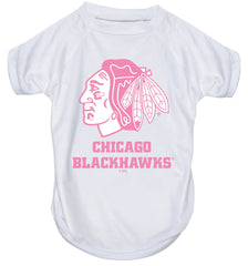 Blackhawks White/Pink Performance Tee XL - Chicago English Bulldog Rescue - eBully Boutique
