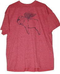Flying Bully Heather Red Tee (Unisex) - Chicago English Bulldog Rescue - eBully Boutique
