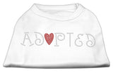 Dog Tee Bling Adopted White